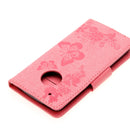 For Motorola Moto G5 Plus Pressed Flowers Butterfly Pattern Horizontal Flip Leather Case with Holder & Card Slots & Wallet(Pink)