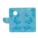 For Motorola Moto G5 Plus Pressed Flowers Butterfly Pattern Horizontal Flip Leather Case with Holder & Card Slots & Wallet(Blue)