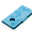 For Motorola Moto G5 Plus Pressed Flowers Butterfly Pattern Horizontal Flip Leather Case with Holder & Card Slots & Wallet(Blue)