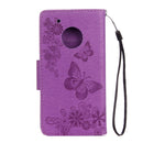 For Motorola Moto G5 Plus Pressed Flowers Butterfly Pattern Horizontal Flip Leather Case with Holder & Card Slots & Wallet(Purple)