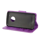 For Motorola Moto G5 Plus Pressed Flowers Butterfly Pattern Horizontal Flip Leather Case with Holder & Card Slots & Wallet(Purple)
