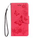 For Motorola Moto G5 Plus Pressed Flowers Butterfly Pattern Horizontal Flip Leather Case with Holder & Card Slots & Wallet(Red)