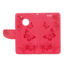 For Motorola Moto G5 Plus Pressed Flowers Butterfly Pattern Horizontal Flip Leather Case with Holder & Card Slots & Wallet(Red)