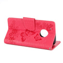 For Motorola Moto G5 Plus Pressed Flowers Butterfly Pattern Horizontal Flip Leather Case with Holder & Card Slots & Wallet(Red)