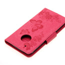 For Motorola Moto G5 Plus Pressed Flowers Butterfly Pattern Horizontal Flip Leather Case with Holder & Card Slots & Wallet(Red)