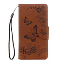 For Motorola Moto G5 Plus Pressed Flowers Butterfly Pattern Horizontal Flip Leather Case with Holder & Card Slots & Wallet(Brown)