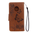 For Motorola Moto G5 Plus Pressed Flowers Butterfly Pattern Horizontal Flip Leather Case with Holder & Card Slots & Wallet(Brown)
