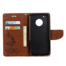 For Motorola Moto G5 Plus Pressed Flowers Butterfly Pattern Horizontal Flip Leather Case with Holder & Card Slots & Wallet(Brown)