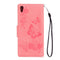 For Sony Xperia XA1 Pressed Flowers Butterfly Pattern Horizontal Flip Leather Case with Holder & Card Slots & Wallet(Pink)
