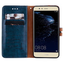 For Huawei P10 Lite Business Style Oil Wax Texture Horizontal Flip Leather Case with Holder & Card Slots & Wallet (Blue)