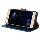 For Huawei P10 Lite Business Style Oil Wax Texture Horizontal Flip Leather Case with Holder & Card Slots & Wallet (Blue)