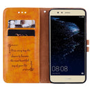For Huawei P10 Lite Business Style Oil Wax Texture Horizontal Flip Leather Case with Holder & Card Slots & Wallet (Yellow)