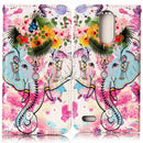 For LG K10 (2017) Gloss Oil Embossed Flower Elephant Pattern Horizontal Flip Leather Case with Holder & Card Slots & Wallet & Photo Frame