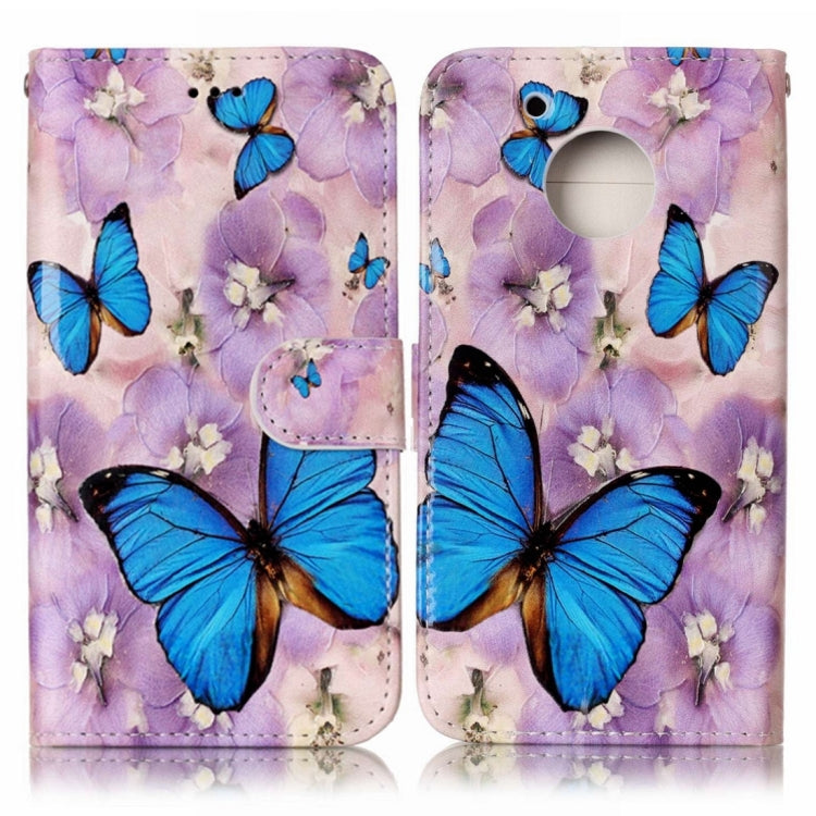 For Motorola Moto G5 Gloss Oil Embossed Purple Butterfly Horizontal Flip Leather Case with Holder & Card Slots & Wallet & Photo Frame