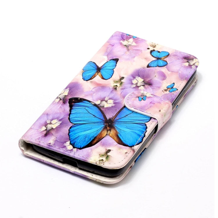 For Motorola Moto G5 Gloss Oil Embossed Purple Butterfly Horizontal Flip Leather Case with Holder & Card Slots & Wallet & Photo Frame