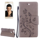For Huawei Honor 8 Flowers Embossing Horizontal Flip Leather Case with Holder & Card Slots & Wallet & Lanyard(Grey)