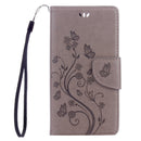 For Huawei Honor 8 Flowers Embossing Horizontal Flip Leather Case with Holder & Card Slots & Wallet & Lanyard(Grey)