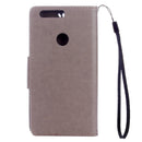 For Huawei Honor 8 Flowers Embossing Horizontal Flip Leather Case with Holder & Card Slots & Wallet & Lanyard(Grey)