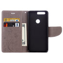 For Huawei Honor 8 Flowers Embossing Horizontal Flip Leather Case with Holder & Card Slots & Wallet & Lanyard(Grey)