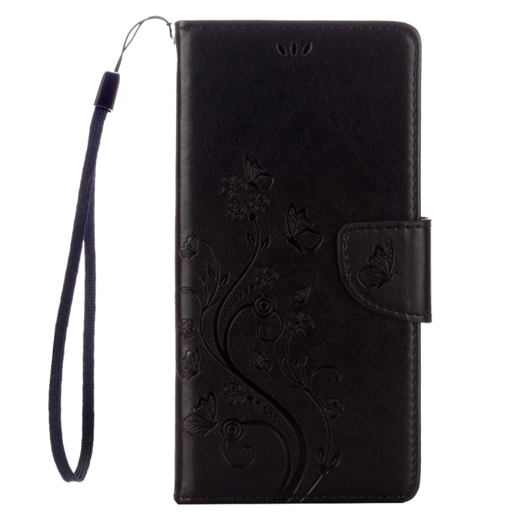For Sony Xperia XA Ultra Flowers Embossing Horizontal Flip Leather Case with Holder & Card Slots & Wallet & Lanyard(Black)