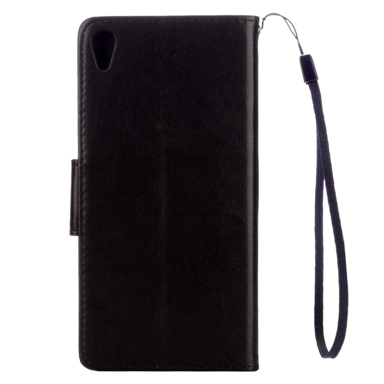 For Sony Xperia XA Ultra Flowers Embossing Horizontal Flip Leather Case with Holder & Card Slots & Wallet & Lanyard(Black)