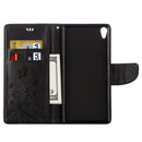 For Sony Xperia XA Ultra Flowers Embossing Horizontal Flip Leather Case with Holder & Card Slots & Wallet & Lanyard(Black)
