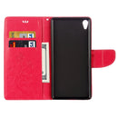 For Sony Xperia XA Ultra Flowers Embossing Horizontal Flip Leather Case with Holder & Card Slots & Wallet & Lanyard(Magenta)