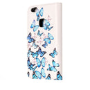For Huawei P10 Lite Little Blue Butterfly Pattern Horizontal Flip Leather Protective Case with Holder & Card Slots & Wallet
