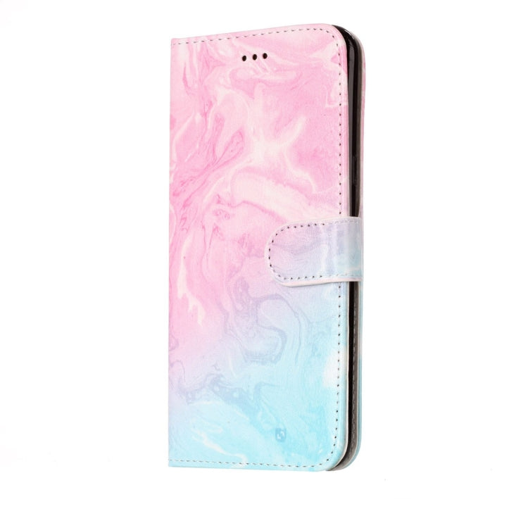 For Huawei P10 Lite Pink Green Marble Pattern Horizontal Flip Leather Protective Case with Holder & Card Slots & Wallet