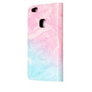 For Huawei P10 Lite Pink Green Marble Pattern Horizontal Flip Leather Protective Case with Holder & Card Slots & Wallet