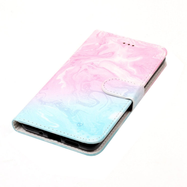 For Huawei P10 Lite Pink Green Marble Pattern Horizontal Flip Leather Protective Case with Holder & Card Slots & Wallet