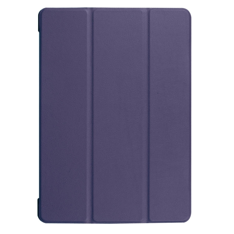 For Huawei MediaPad T3 10 Custer Texture Horizontal Flip Leather Case with Three-folding Holder(Dark Blue)