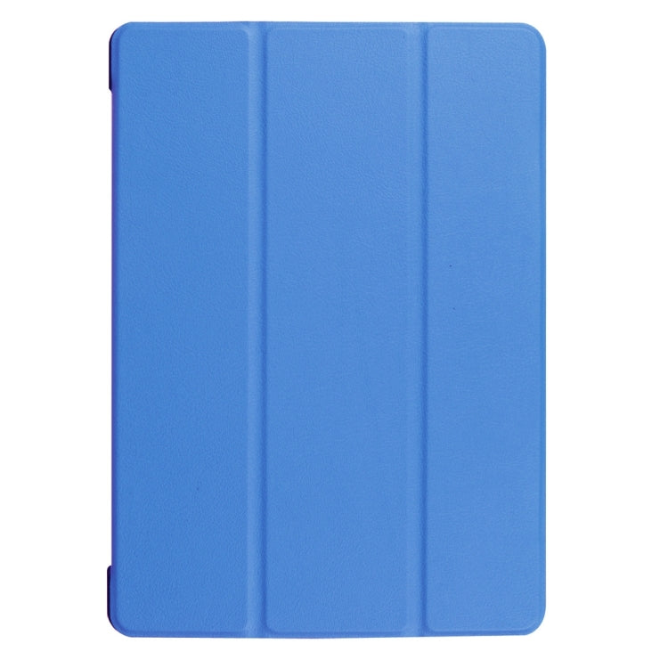 For Huawei MediaPad T3 10 Custer Texture Horizontal Flip Leather Case with Three-folding Holder(Blue)
