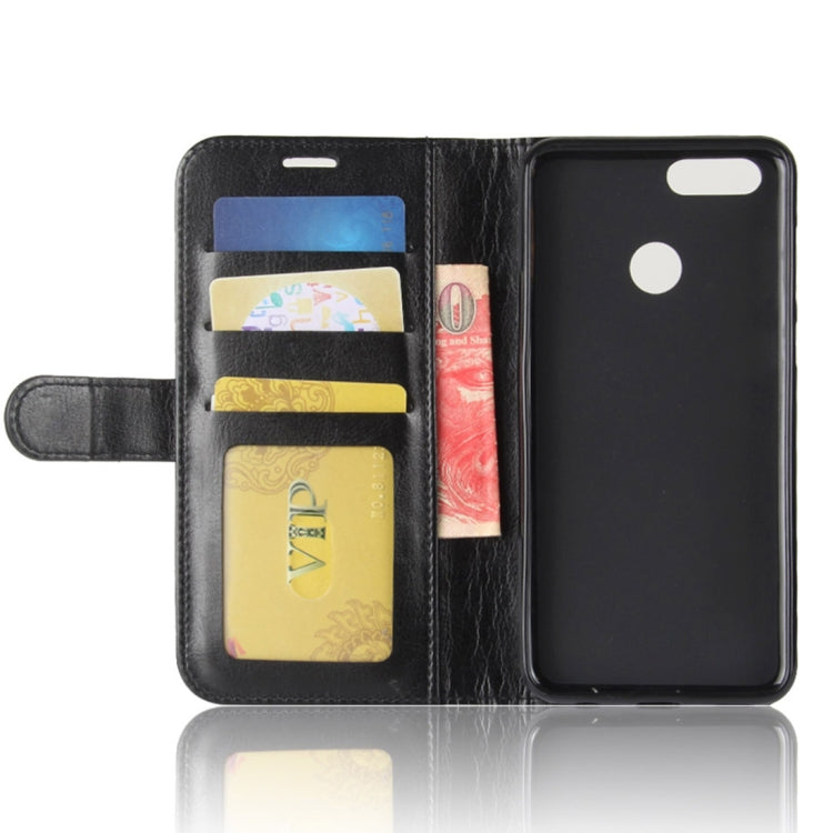 For Huawei Honor 7X Crazy Horse Texture Horizontal Flip Leather Case with Holder & Card Slots & Wallet(Black)