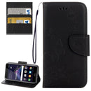 For Huawei P8 Lite (2017) Butterflies Embossing Horizontal Flip Leather Case with Holder & Card Slots & Wallet & Lanyard (Black)