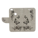 For Huawei P8 Lite (2017) Butterflies Embossing Horizontal Flip Leather Case with Holder & Card Slots & Wallet & Lanyard (Grey)
