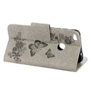 For Huawei P8 Lite (2017) Butterflies Embossing Horizontal Flip Leather Case with Holder & Card Slots & Wallet & Lanyard (Grey)