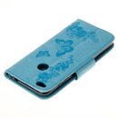 For Huawei P8 Lite (2017) Butterflies Embossing Horizontal Flip Leather Case with Holder & Card Slots & Wallet & Lanyard (Blue)