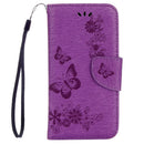 For Huawei P8 Lite (2017) Butterflies Embossing Horizontal Flip Leather Case with Holder & Card Slots & Wallet & Lanyard (Purple)