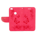 For Huawei P8 Lite (2017) Butterflies Embossing Horizontal Flip Leather Case with Holder & Card Slots & Wallet & Lanyard (Red)