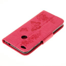 For Huawei P8 Lite (2017) Butterflies Embossing Horizontal Flip Leather Case with Holder & Card Slots & Wallet & Lanyard (Red)
