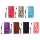 For Huawei P8 Lite (2017) Butterflies Embossing Horizontal Flip Leather Case with Holder & Card Slots & Wallet & Lanyard (Blue)