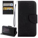 For Sony Xperia E5 Butterflies Embossing Horizontal Flip Leather Case with Holder & Card Slots & Wallet & Lanyard(Black)
