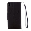 For Sony Xperia E5 Butterflies Embossing Horizontal Flip Leather Case with Holder & Card Slots & Wallet & Lanyard(Black)