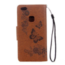 For Huawei P10 Lite Butterflies Embossing Horizontal Flip Leather Case with Holder & Card Slots & Wallet & Lanyard (Brown)