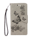 For Huawei P10 Plus Butterflies Embossing Horizontal Flip Leather Case with Holder & Card Slots & Wallet & Lanyard(Grey)