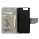 For Huawei P10 Plus Butterflies Embossing Horizontal Flip Leather Case with Holder & Card Slots & Wallet & Lanyard(Grey)