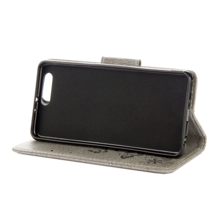 For Huawei P10 Plus Butterflies Embossing Horizontal Flip Leather Case with Holder & Card Slots & Wallet & Lanyard(Grey)