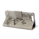 For Huawei P10 Plus Butterflies Embossing Horizontal Flip Leather Case with Holder & Card Slots & Wallet & Lanyard(Grey)