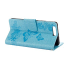 For Huawei P10 Plus Butterflies Embossing Horizontal Flip Leather Case with Holder & Card Slots & Wallet & Lanyard(Blue)